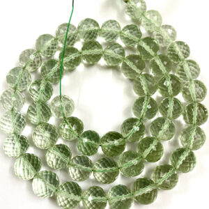 Aaa+ Sparkling~green Amethyst Beads Green Amethyst Faceted Round Beads Green Amethyst Gemstone Beads Natural Green Amethyst 7-8mm Round Bead
