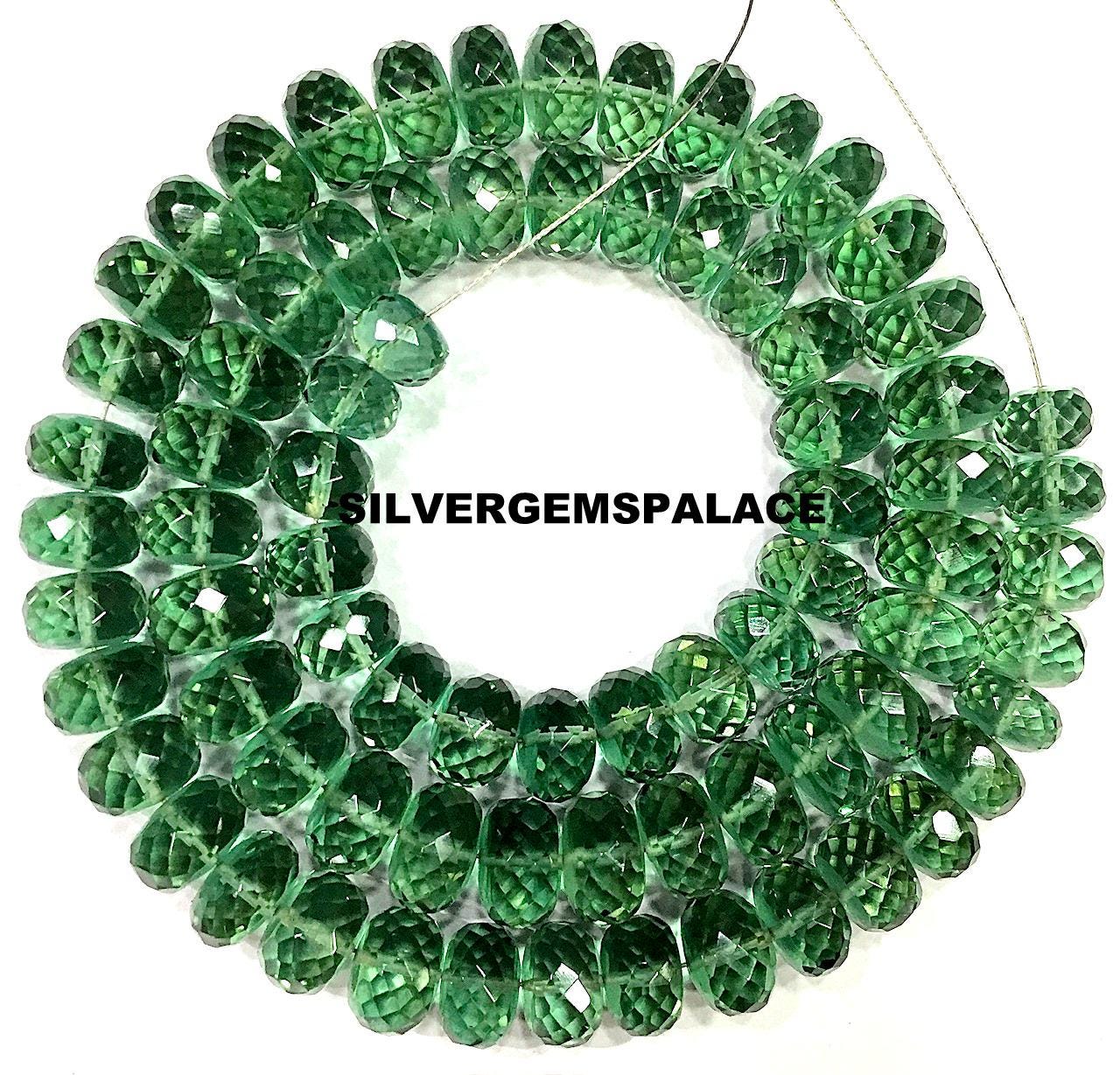 Aaaa+ Green Hydro Quartz Faceted Rondelle Beads Green Quartz Gemstone Beads 9/10mm Rondelle Beads Green Amethyst Color Beads Strand Jewelry.