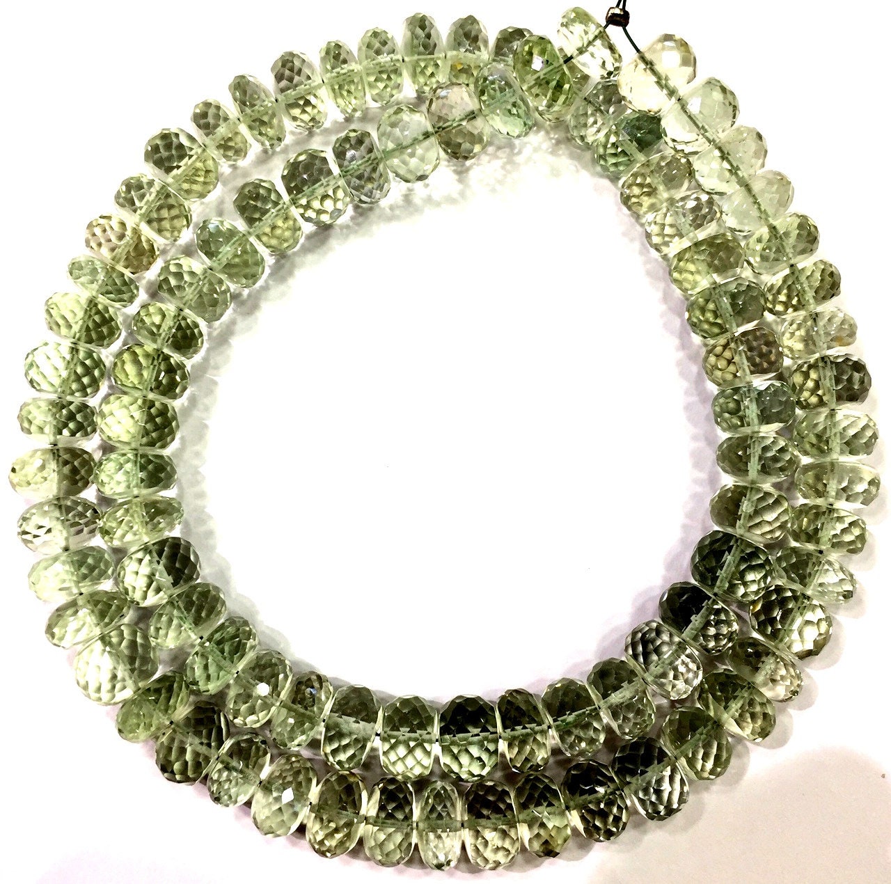 Aaa~natural Green Amethyst Faceted Rondelle Beads 8.mm Rondelle Beads Great Luster Amethyst Strand Green Amethyst Gemstone Beads Wholesale.