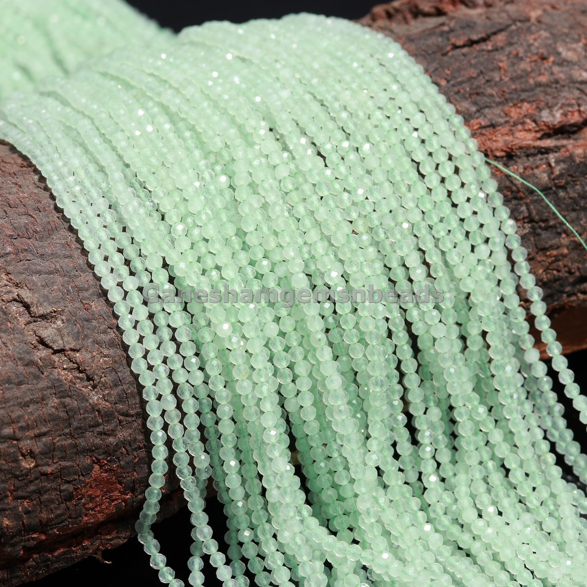 Green Amethyst Beads, Natural Green Amethyst 2-2.50mm Faceted Rounds 13" Bead Strand, Gemstone Jewelry Making For Craft Beads,gift For Women