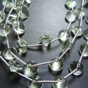 Green-Amethyst-Beads-Green Amethyst Quartz Briolette Faceted Round Beads  Gemstone  AAA Quality  Size 8MM  Green-AmethystFree Shipping