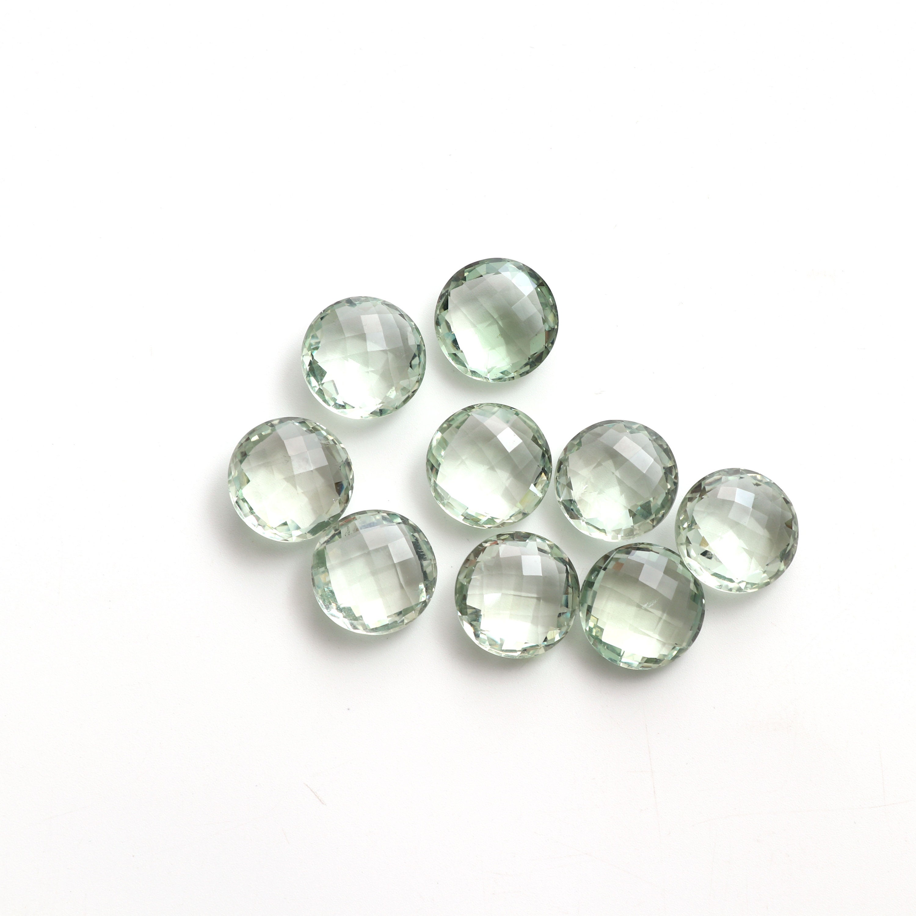 Clearance-natural Green Amethyst Faceted Round Loose Gemstone, 18x18 Mm, Checker Cut, Amethyst Jewelry Handmade Gift For Women, 9 Pieces Clearance-natural Green Amethyst Faceted Round Loose Gemstone, 18x18 Mm, Checker Cut, Amethyst Jewelry Handmade Gift For Women, 9 Pieces