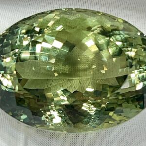 Natural Green Amethyst Loose Gemstone – 91CT Faceted Oval Cut | 22x32x19MM | Prasiolite Stone