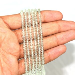 Natural Green Amethyst Rondelle Beads: Faceted Gemstone Strand (3-4mm, 13 Inch) Natural Green Amethyst Rondelle Beads: Faceted Gemstone Strand (3-4mm, 13 Inch)