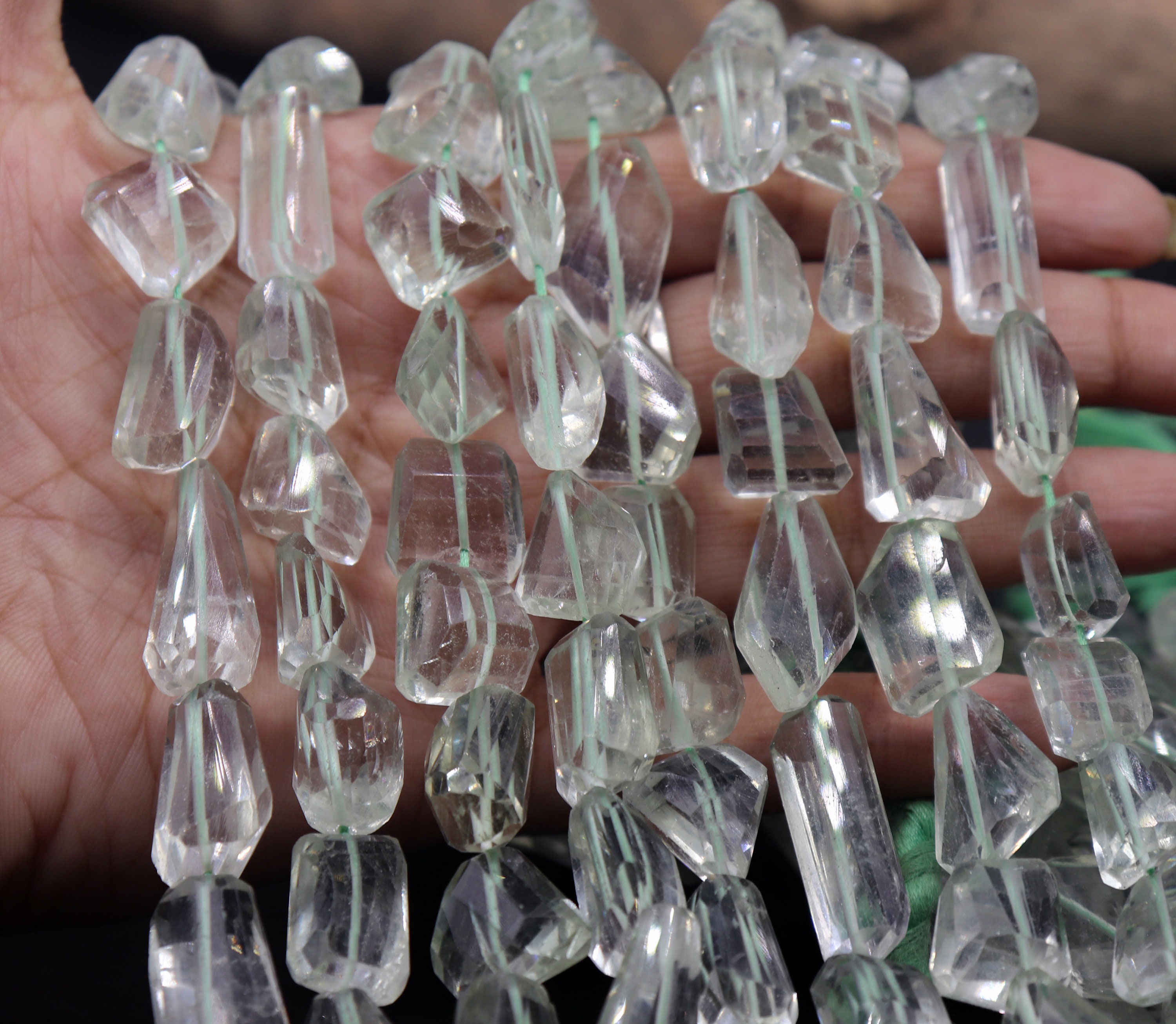 Green Amethyst Faceted Nugget Shape Beads - 9x13 - 10x14 Mm - Aaa Quality Natural Green Amethyst Tumble Briolettes Beads - Amethyst Beads Green Amethyst Faceted Nugget Shape Beads - 9x13 - 10x14 Mm - Aaa Quality Natural Green Amethyst Tumble Briolettes Beads - Amethyst Beads