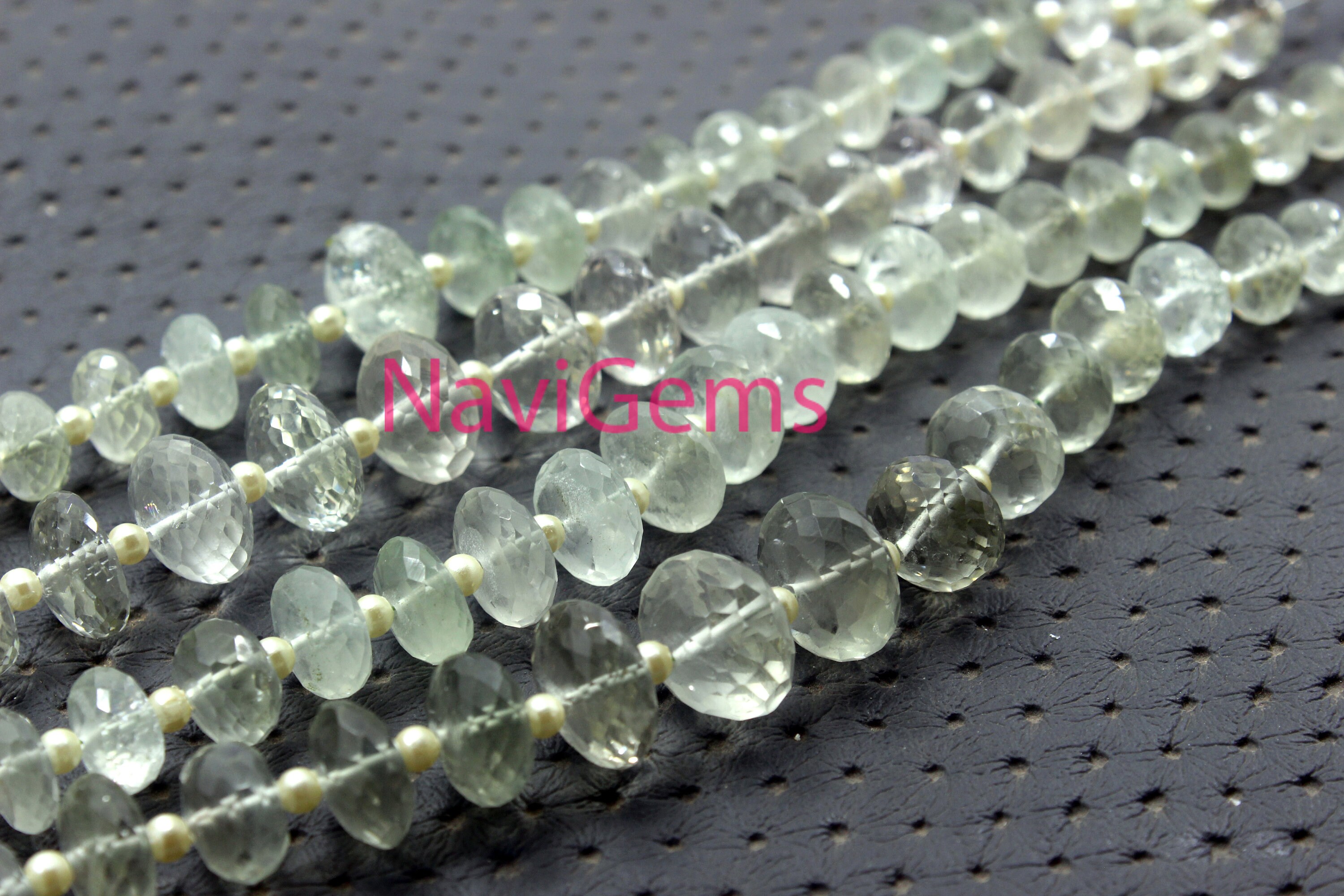Green Amethyst Faceted Rondelle Beads: 8-12mm Strand, Jewelry Making