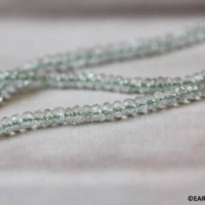S/ Green Amethyst 4mm Faceted Rondelle Beads 14.5" Strand Enhanced Quartz Gemstone Beads For Jewelry Making