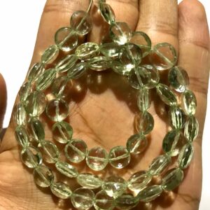 Sparkling Green Amethyst Coin Shape Gemstone Beads Faceted Coin Shape Green Amethyst Beads Natural 8-9mm Green Amethyst Coins Green Amethyst