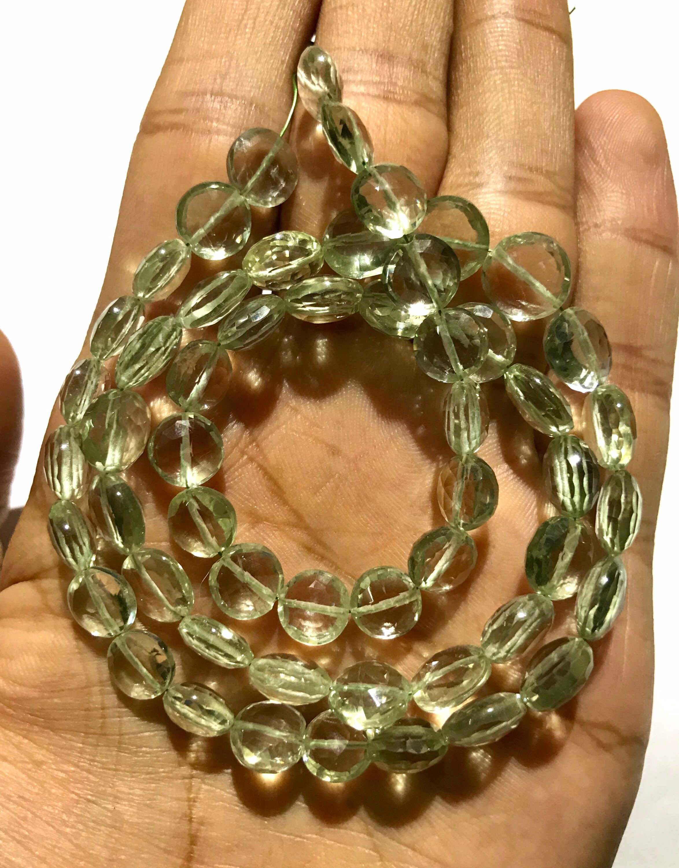 Sparkling Green Amethyst Coin Shape Gemstone Beads Faceted Coin Shape Green Amethyst Beads Natural 8-9mm Green Amethyst Coins Green Amethyst