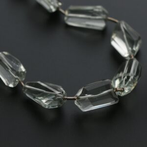 Green Amethyst Faceted Tumble, Amythyst Faceted - 11x12 Mm To 13x19 Mm- Green Amethyst - Gem Quality , 16 Inch Full Strand, Price Per Strand