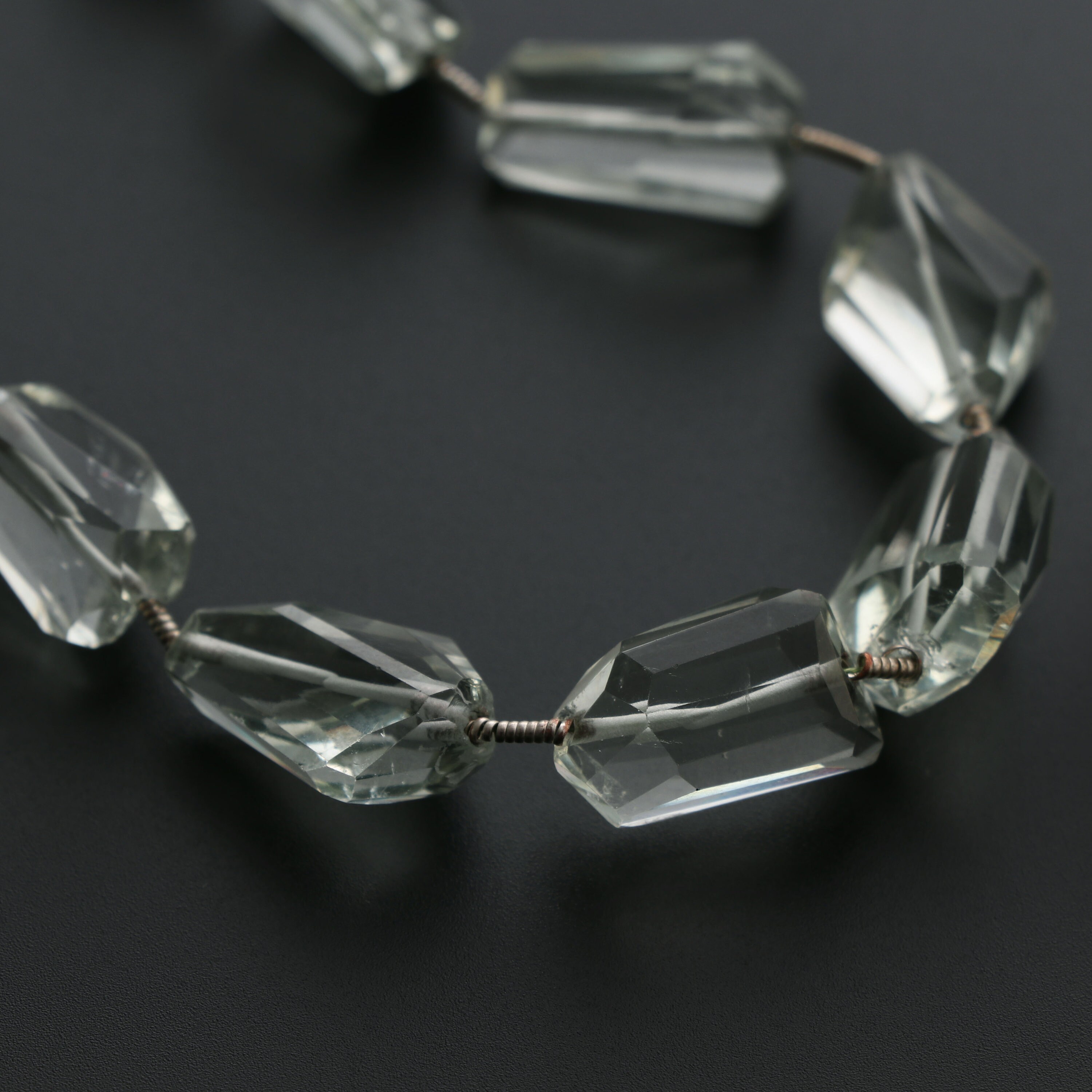 Green Amethyst Faceted Tumble, Amythyst Faceted - 11x12 Mm To 13x19 Mm- Green Amethyst - Gem Quality , 16 Inch Full Strand, Price Per Strand