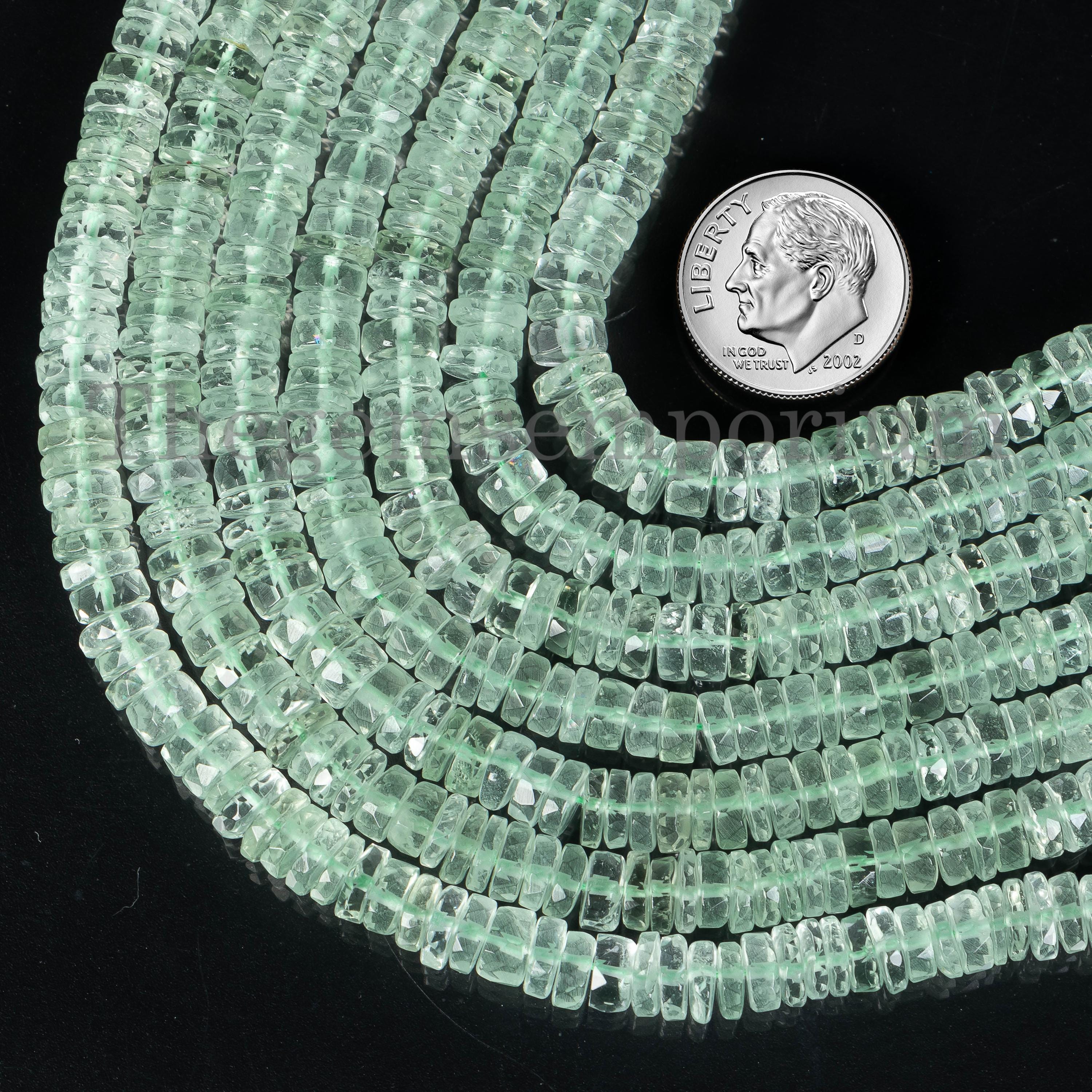 Green Amethyst Faceted Tyre Beads,loose Amethyst Tyre Beads,green Amethyst Faceted Beads,wheel Cut Shape Beads Strand,wholesale Manufacturer