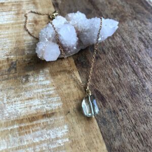 Green Amethyst And Brass Layering Necklace