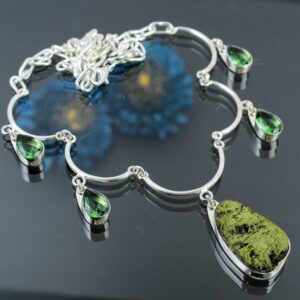 Handmade Gogunjula Durzy Necklace: 925 Sterling Silver, Green Amethyst