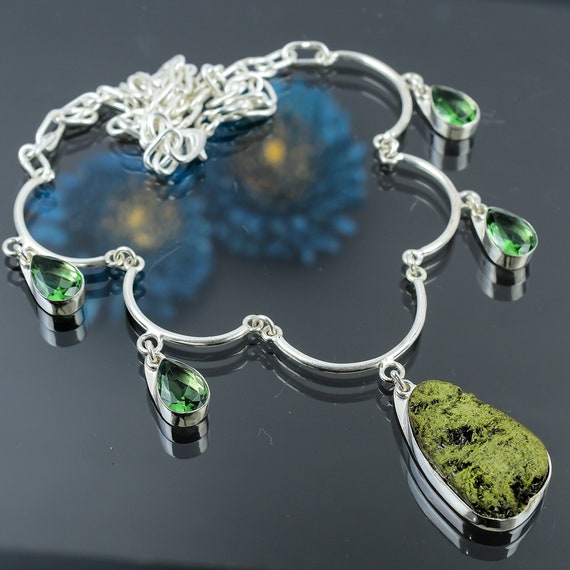 Handmade Gogunjula Durzy Necklace: 925 Sterling Silver, Green Amethyst
