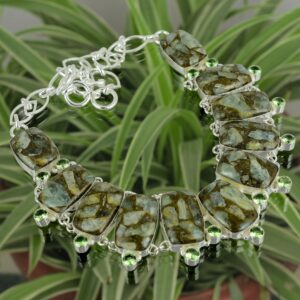 Handmade Sterling Silver Aquamarine & Green Amethyst Necklace