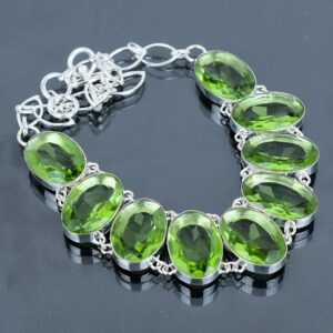 Handmade Green Amethyst Sterling Silver Necklace: Adjustable Boho Jewelry