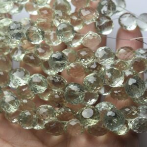 2 Matched Pair,Super Finest Quality,Natural Green Amethyst Faceted Onion Shape Briolettes,Size 10mm 2 Matched Pair,Super Finest Quality,Natural Green Amethyst Faceted Onion Shape Briolettes,Size 10mm