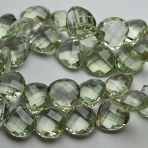 4 Matched Pair,Super Finest Quality,Natural Green Amethyst Faceted Heart Shape Briolettes,Size 12mm 4 Matched Pair,Super Finest Quality,Natural Green Amethyst Faceted Heart Shape Briolettes,Size 12mm