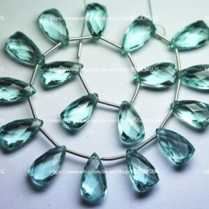 4 Match Pairs,Green Amethyst Hydro Quartz Faceted Trillion Shape Briolettes,Size 8x15mm 4 Match Pairs,Green Amethyst Hydro Quartz Faceted Trillion Shape Briolettes,Size 8x15mm