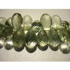6x9-8x13mm Green Amethyst Faceted Tear Drop Briolettes, Green Amethyst Faceted Beads For Jewelry (15Pcs To 30Pcs Options)