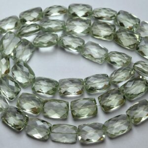 7 Inch Strand,Natural Green Amethyst  Faceted Baguettes Shape Briolettes,Size 10-11mm