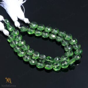 Aaa+ Green Amethyst Faceted Coin Beads,natural Green Amethyst Hydro Quartz Briolette Coin Beads,8" Gemstone Beads For Handmade Jewelry