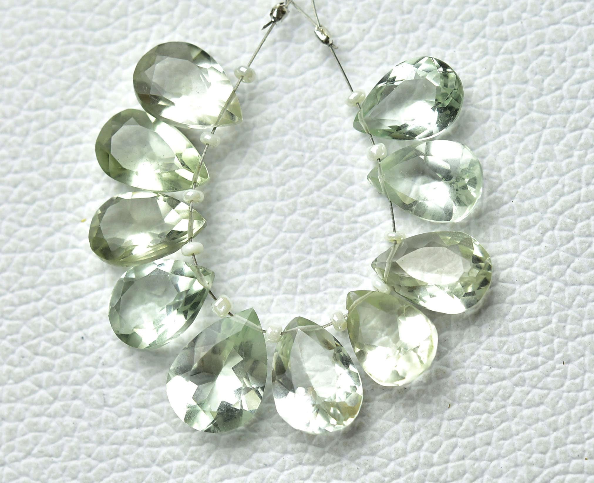 Aaa Green Amethyst Pear Beads 8x12mm Faceted Briolettes Gemstone Beads Finest Amethyst Beads Wholesale Beads For Earring 6,8,10pcs No6427