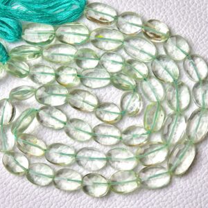 AAA Green Amethyst Oval Bead 6x8mm to 10x14mm Faceted Oval Briolettes Gemstone Beads Jewelry Amethyst Oval Beads 11 Inch strand No2390