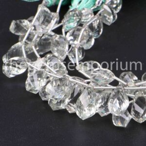 Green Amethyst Beads, 7x14-8x16.50 mm Amethyst Faceted, Fancy Cut Drop Beads Green Amethyst Drop Shape Gemstone Beads 18cm length beads
