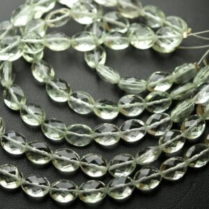 Green Amethyst Briolettes, Faceted Oval Gemstone Beads, 8 Inch Strand Green Amethyst Briolettes, Faceted Oval Gemstone Beads, 8 Inch Strand