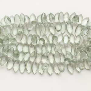 Green Amethyst Faceted Marquise Beads, Amethyst Boat Shape Gemstone - 9x17 mm, Amethyst Pendant, 7 Inch, Full Strand, Price Per Strand