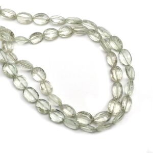 Green Amethyst Faceted Oval Beads, Amethyst Oval Faceted - 11x12 Mm To 13x19 Mm- Gem Quality, 8 Inch16 Inch Full Strand, Price Per Strand