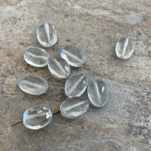 Faceted Green Amethyst Oval Beads: 10 X 8mm (10 Pc)