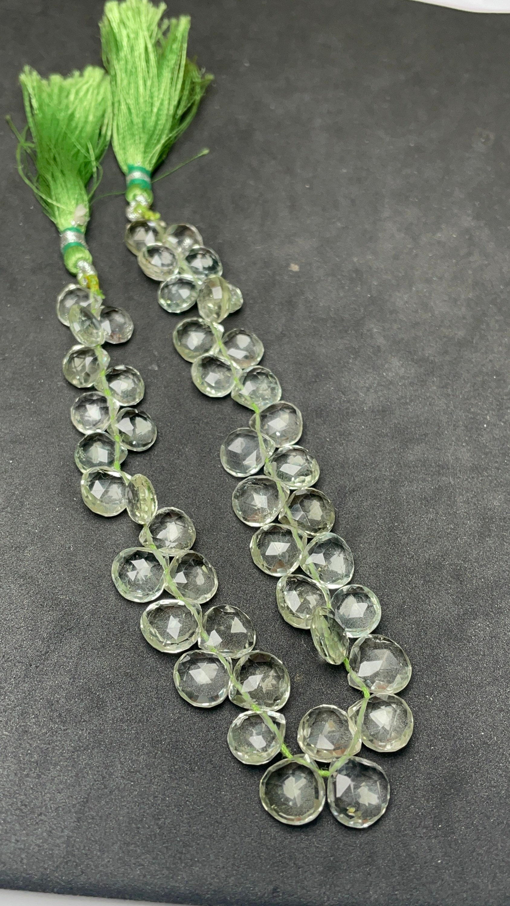 Gorgeous Green Amethyst Heart Briolette Beads, 9.5-10 Mm Approx Green Amethyst 9.5 Inches Strand Beads An Amazing Item Gorgeous Green Amethyst Heart Briolette Beads, 9.5-10 Mm Approx Green Amethyst 9.5 Inches Strand Beads An Amazing Item