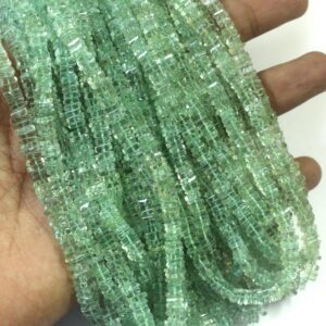 Green Amethyst Heishi Beads: 4.5-5mm Smooth Square Gemstone Strand