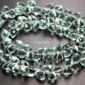 Green Amethyst Hydro Quartz Faceted Trillion Briolettes, 7.5-8mm, 7 Inch Strand Green Amethyst Hydro Quartz Faceted Trillion Briolettes, 7.5-8mm, 7 Inch Strand
