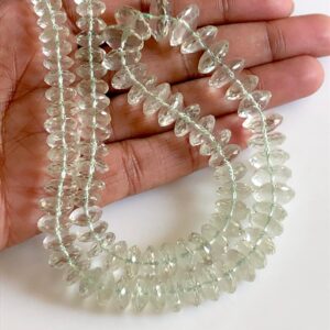 Natural Green Amethyst Faceted Button Beads 7-13mm/7-11mm Green Amethyst German Cut Faceted Coin Beads, Sold As 16"/8" Gds1744