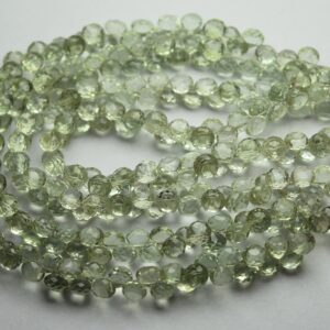 Natural Green Amethyst Faceted Onion Briolettes Strand (7 Inch) Natural Green Amethyst Faceted Onion Briolettes Strand (7 Inch)