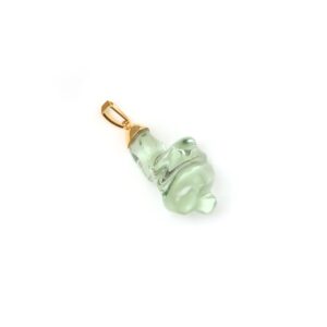 14k Green Amethyst Pendant, Green Amethyst Pendant, Yellow Gold Green Amethyst Pendant, Green Amethyst Pendant Necklace, Birthstone Jewelry