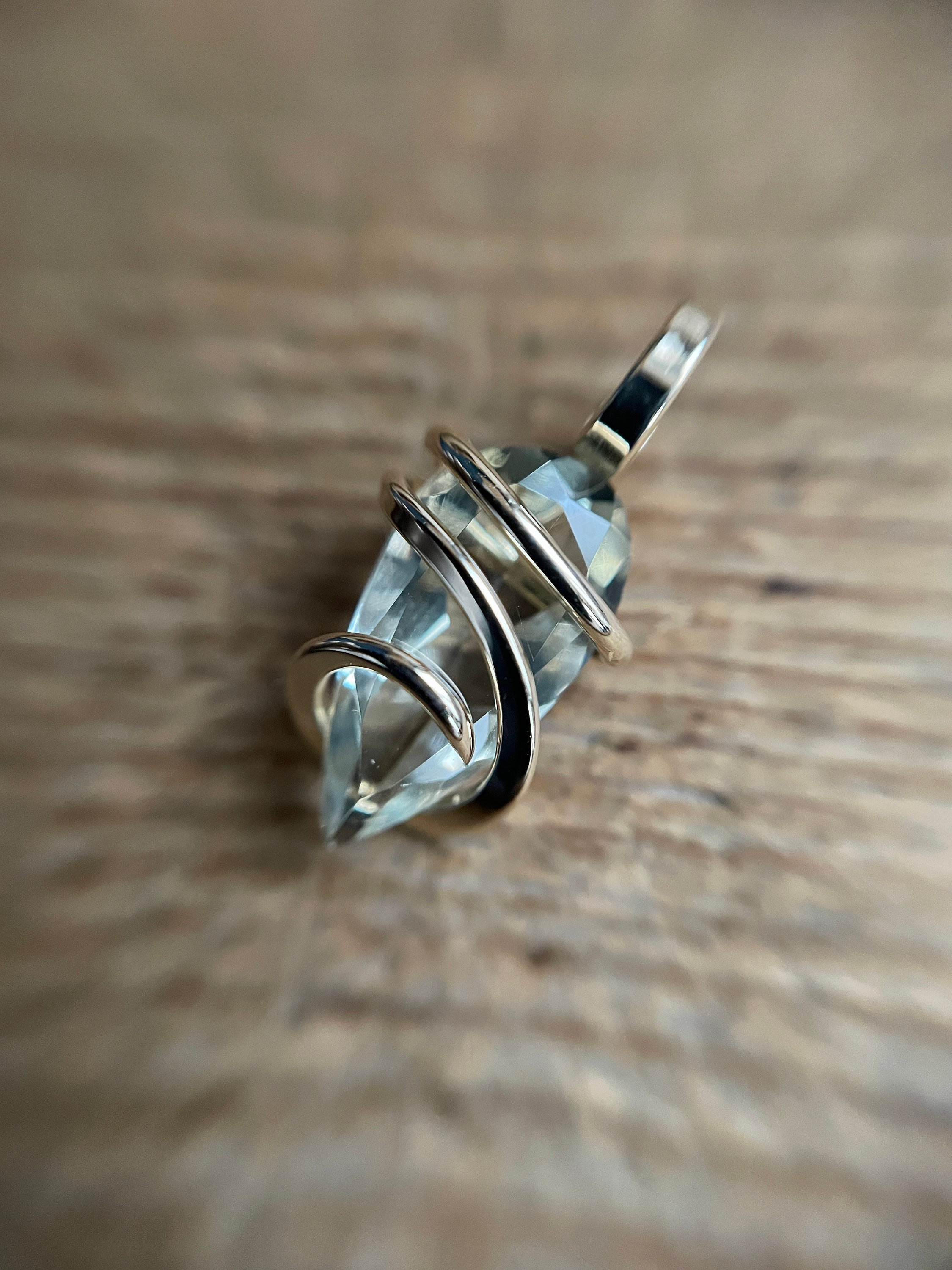 Green Amethyst In 14k Gold Pendant Green Amethyst In 14k Gold Pendant
