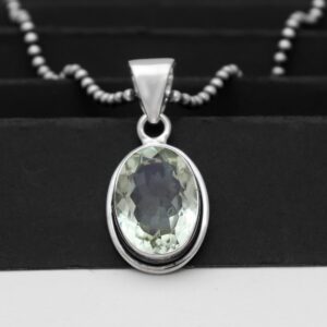 Natural Green Amethyst Pendant, 925 Sterling Silver Pendant, Natural Crystal Jewelry, Handmade Jewelry, Unique Gift