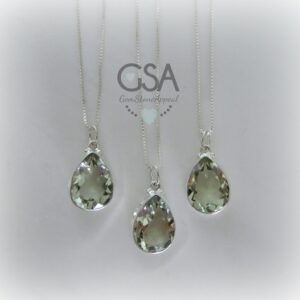 Green Amethyst Necklace, Amethyst Pendant, Prasiolite Necklace, February Birthstone, Genuine Green Prasiolite Amethyst, Gemstone Appeal, GSA