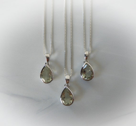 Green Amethyst Necklace Sterling Silver • Prasiolite Pendant • February Birthstone • Customizable Sterling Silver Chain • Birthday Gift Green Amethyst Necklace Sterling Silver • Prasiolite Pendant • February Birthstone • Customizable Sterling Silver Chain • Birthday Gift