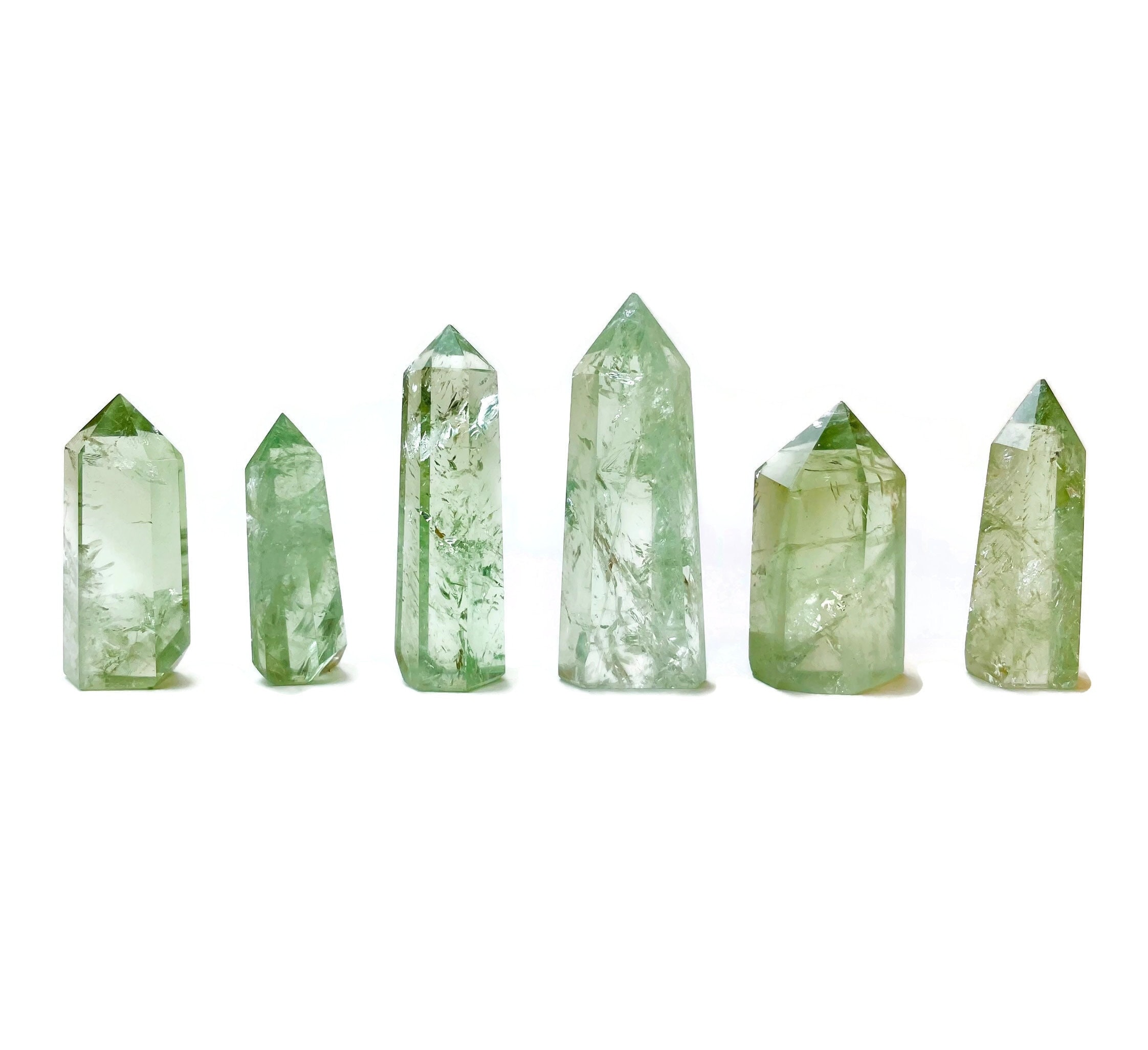 Prasiolite Crystal Tower (1) Green Prasiolite Point, Green Amethyst Stone, Mini Crystal Point, Green Quartz