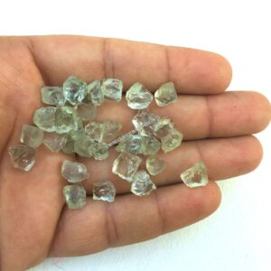 50 Pieces Green Amethyst Rough , 2-4 MM Size
