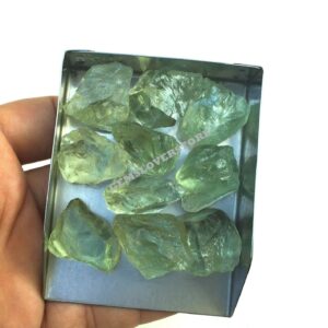 Raw Green Amethyst Gemstone: Unpolished Rough Crystals (10 Pieces, 18-22 MM)