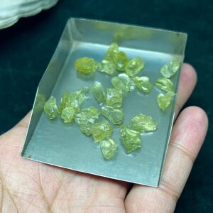 Natural Green Amethyst Rough Lot | Transparent Prasiolite Crystal 12-14mm