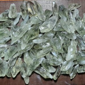 Raw Green Amethyst Quartz: Crystal Specimens, Rough Slices