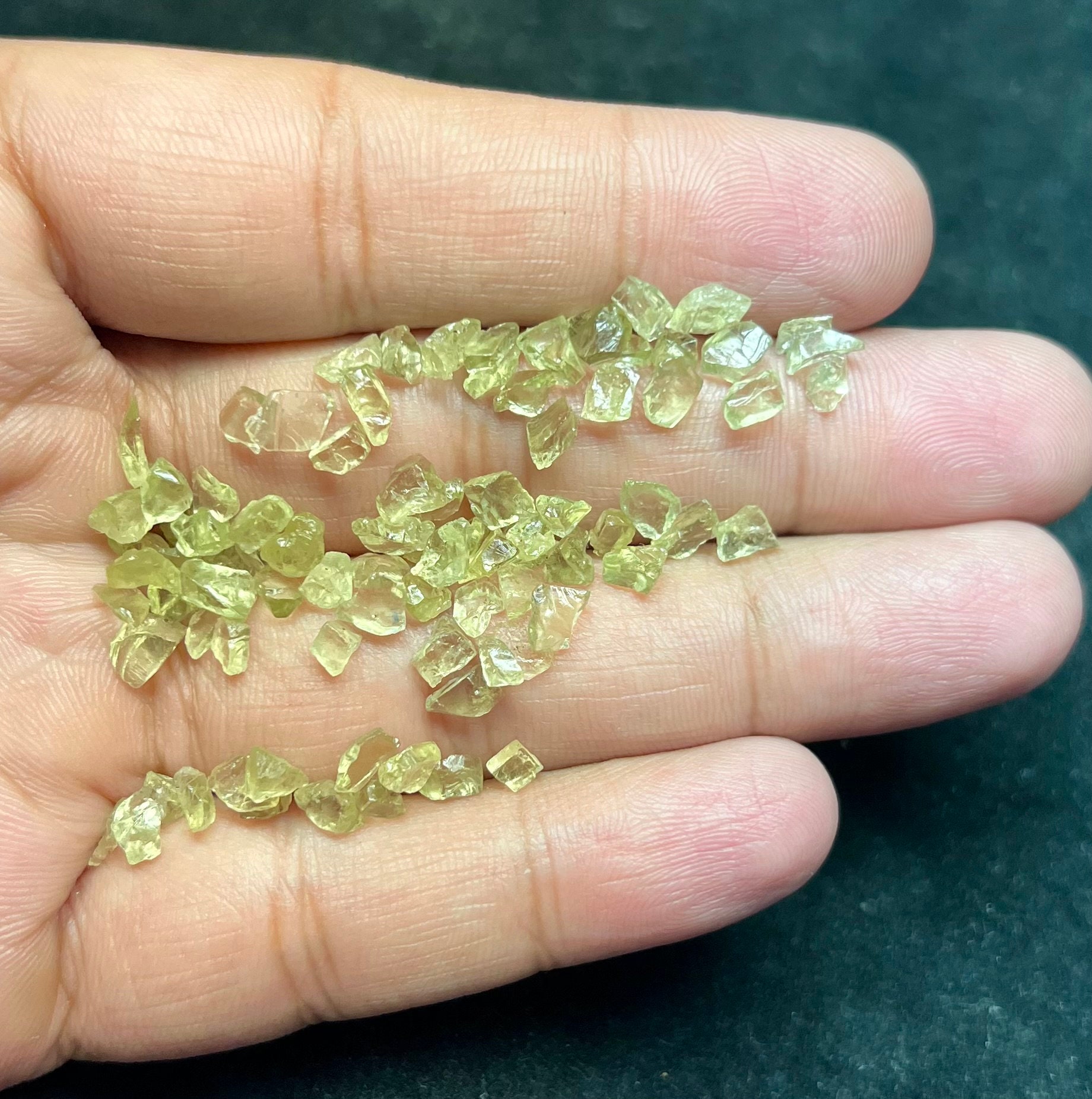 Green Amethyst Rough Lot | Transparent Prasiolite Crystal 4-6mm